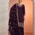 Wine color embroideried faux georgette semi stitched salwar suit