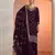 Wine color embroideried faux georgette semi stitched salwar suit