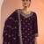 Wine color embroideried faux georgette semi stitched salwar suit