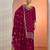 Cherry color embroideried faux georgette semi stitched salwar suit
