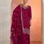 Cherry color embroideried faux georgette semi stitched salwar suit