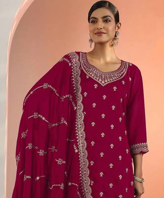 Cherry embroidered faux georgette salwar suit 2