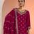 Cherry color embroideried faux georgette semi stitched salwar suit