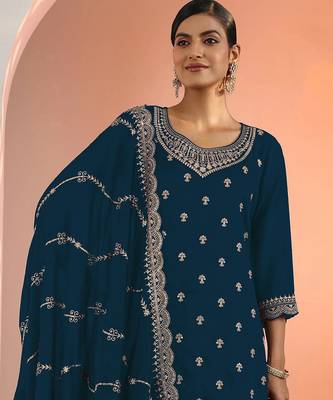 Morpich embroidered faux georgette salwar suit 2