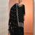 Black color embroideried faux georgette semi stitched salwar suit