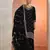 Black color embroideried faux georgette semi stitched salwar suit