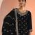 Black color embroideried faux georgette semi stitched salwar suit