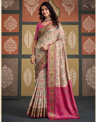  patola silk blend sarees for festive & wedding wear 1