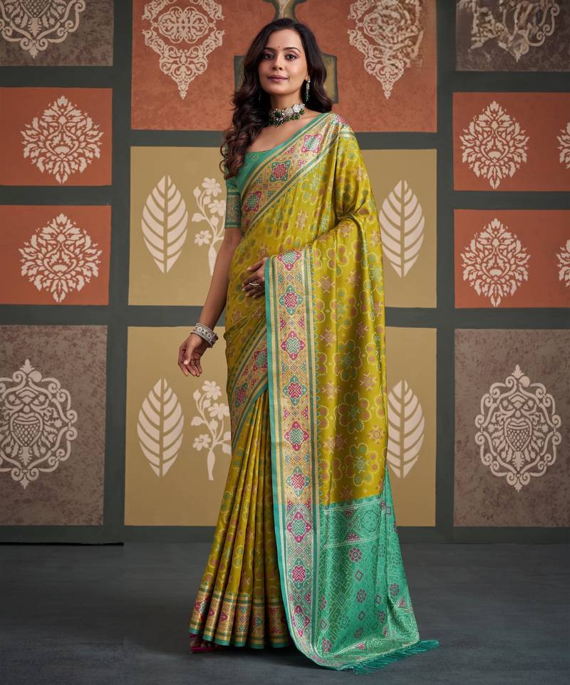 patola silk blend sarees for festive & wedding wear
