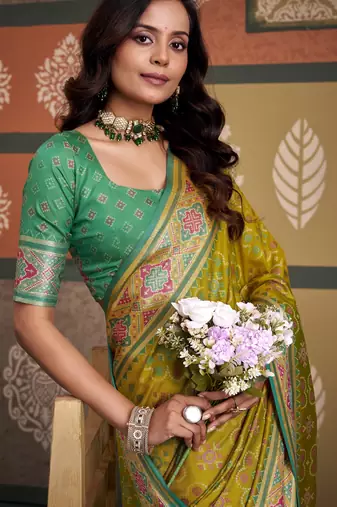  patola silk blend sarees for festive & wedding wear
