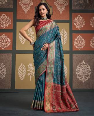  patola silk blend sarees for festive & wedding wear 1