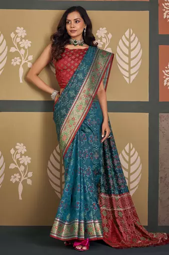  patola silk blend sarees for festive & wedding wear