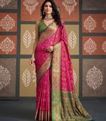  patola silk blend sarees for festive & wedding wear