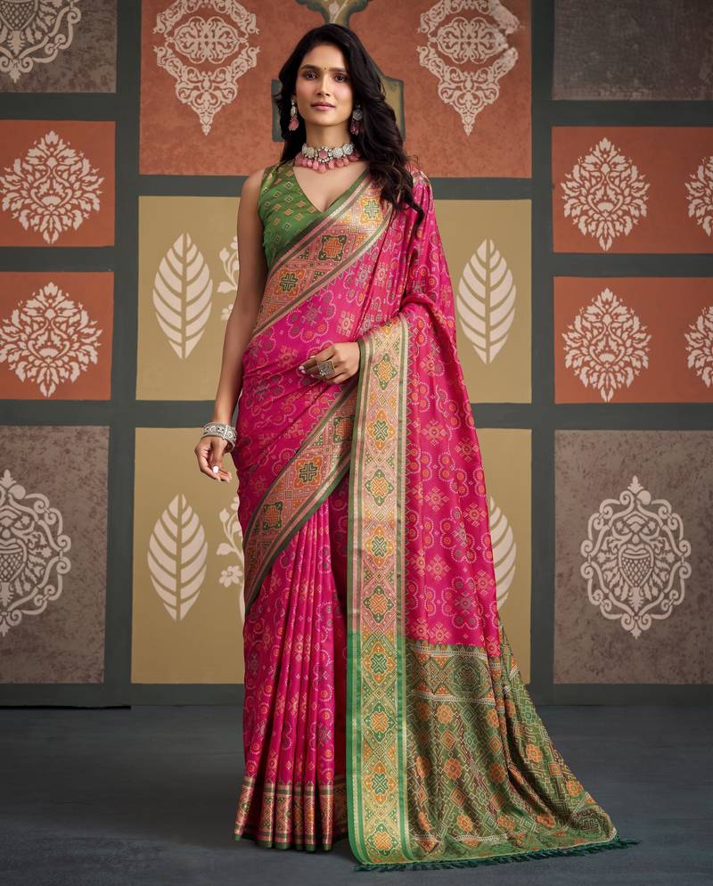 Traditional designer patola silk sarees for festive & wedding wear