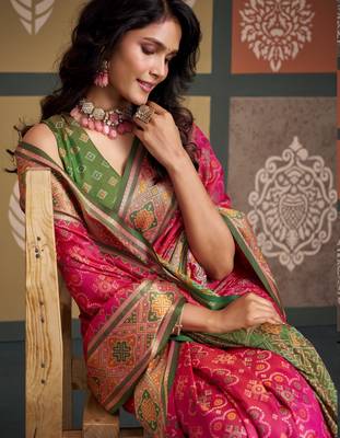  patola silk blend sarees for festive & wedding wear 2
