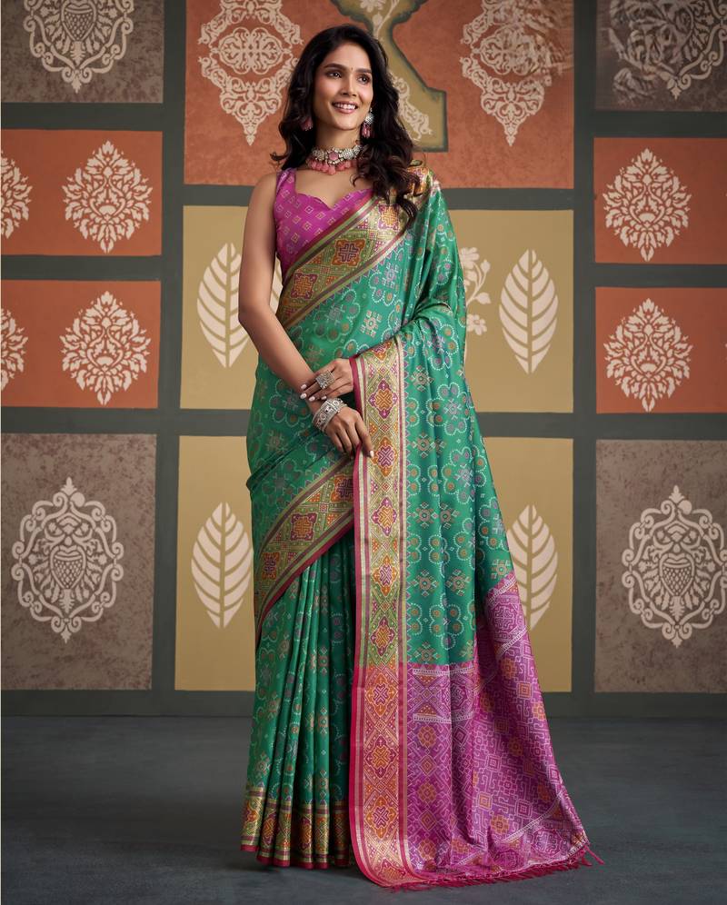 Traditional designer patola silk sarees for festive & wedding wear