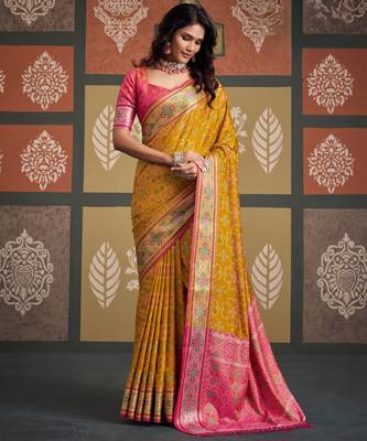  patola silk blend sarees for festive & wedding wear 1