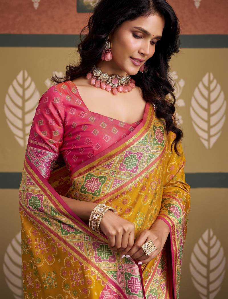 Traditional designer patola silk sarees for festive & wedding wear