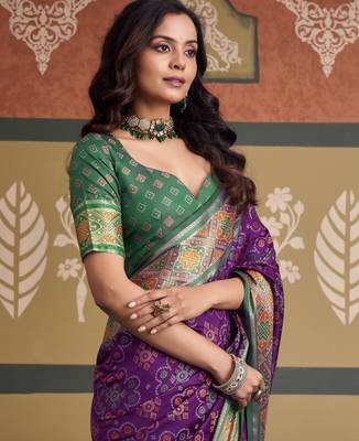  patola silk blend sarees for festive & wedding wear 2