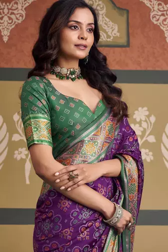  patola silk blend sarees for festive & wedding wear