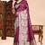 Magenta lichi silk zari weaving saree with blouse