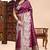 Magenta lichi silk zari weaving saree with blouse