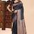 Black lichi silk zari weaving saree with blouse
