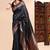 Black lichi silk zari weaving saree with blouse
