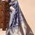 Navy blue lichi silk zari weaving saree with blouse