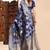 Navy blue lichi silk zari weaving saree with blouse