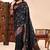 Black lichi silk zari weaving saree with blouse