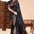 Black lichi silk zari weaving saree with blouse