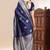 Navy blue lichi silk zari weaving saree with blouse