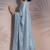 Sky blue rasberry silk thread embroidery with sequins work saree with blouse