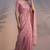 Pink rasberry silk thread embroidery with sequins work saree with blouse