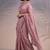 Pink rasberry silk thread embroidery with sequins work saree with blouse