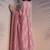 Pink rasberry silk thread embroidery with sequins work saree with blouse