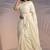 Cream rasberry silk thread embroidery with sequins work saree with blouse