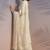 Cream rasberry silk thread embroidery with sequins work saree with blouse
