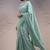 Mint green rasberry silk thread embroidery with sequins work saree with blouse