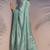 Mint green rasberry silk thread embroidery with sequins work saree with blouse