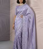Lavender rasberry silk thread embroidery with sequins work saree with blouse