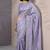 Lavender rasberry silk thread embroidery with sequins work saree with blouse