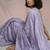 Lavender rasberry silk thread embroidery with sequins work saree with blouse