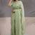 pista green rasberry silk blend thread embroidery with sequins work saree with blouse