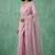 Pink chanda silk thread flower embroidery cut work saree with blouse