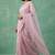 Pink chanda silk thread flower embroidery cut work saree with blouse