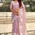 Mauve oris silk thread lotus embroidery cut work saree with blouse