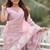 Mauve oris silk thread lotus embroidery cut work saree with blouse