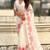 Off white oris silk thread lotus embroidery cut work saree with blouse